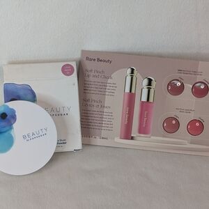 Rare Beauty (sample size) and POPSUGAR blush (full size compact)